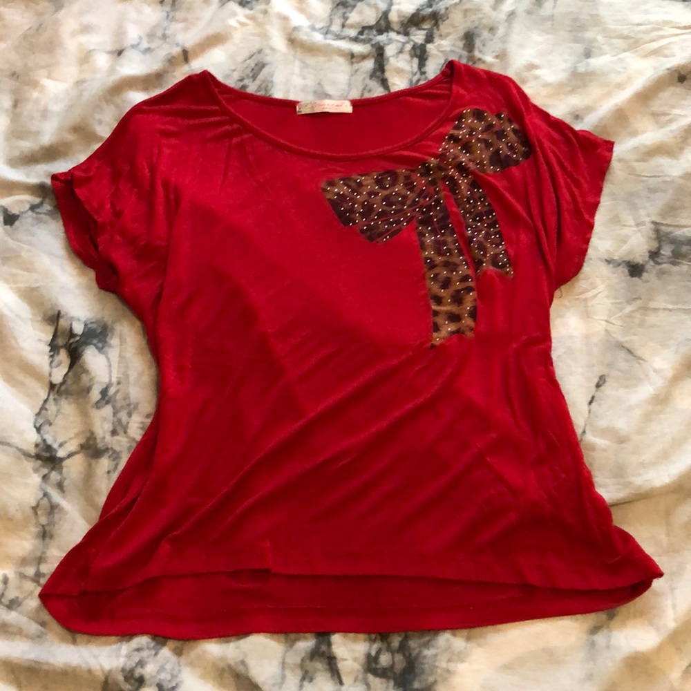 Red flowy shirt